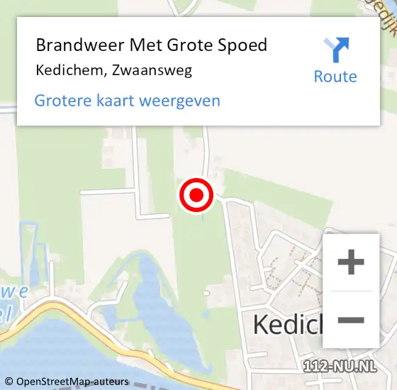 Locatie op kaart van de 112 melding: Brandweer Met Grote Spoed Naar Kedichem, Zwaansweg op 31 oktober 2024 16:03