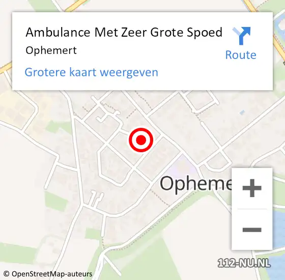 Locatie op kaart van de 112 melding: Ambulance Met Zeer Grote Spoed Naar Ophemert op 31 oktober 2024 16:10