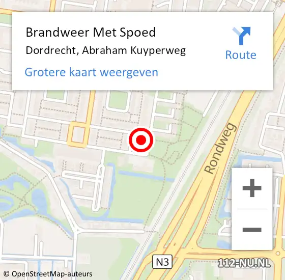 Locatie op kaart van de 112 melding: Brandweer Met Spoed Naar Dordrecht, Abraham Kuyperweg op 31 oktober 2024 16:22