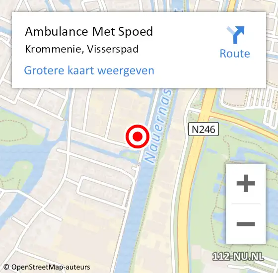 Locatie op kaart van de 112 melding: Ambulance Met Spoed Naar Krommenie, Visserspad op 31 oktober 2024 16:38