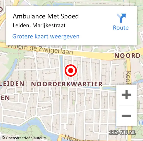 Locatie op kaart van de 112 melding: Ambulance Met Spoed Naar Noordwijk, Marijkestraat op 31 oktober 2024 16:45