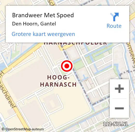 Locatie op kaart van de 112 melding: Brandweer Met Spoed Naar Den Hoorn, Gantel op 31 oktober 2024 16:59