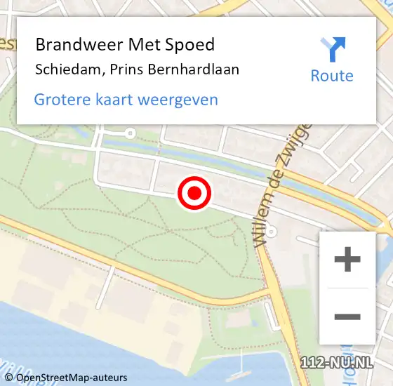 Locatie op kaart van de 112 melding: Brandweer Met Spoed Naar Schiedam, Prins Bernhardlaan op 31 oktober 2024 17:36