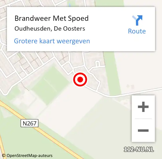 Locatie op kaart van de 112 melding: Brandweer Met Spoed Naar Oudheusden, De Oosters op 31 oktober 2024 17:39