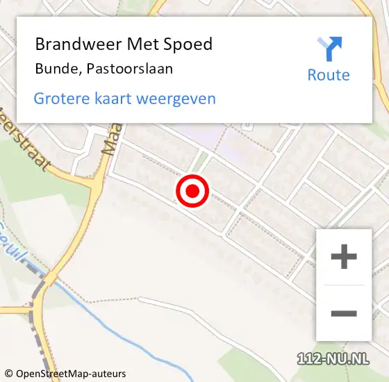 Locatie op kaart van de 112 melding: Brandweer Met Spoed Naar Bunde, Pastoorslaan op 31 oktober 2024 17:50