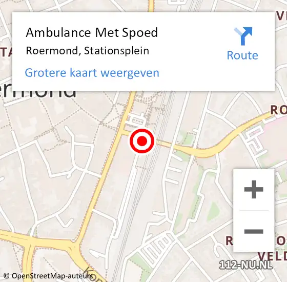 Locatie op kaart van de 112 melding: Ambulance Met Spoed Naar Roermond, Stationsplein op 31 oktober 2024 18:28