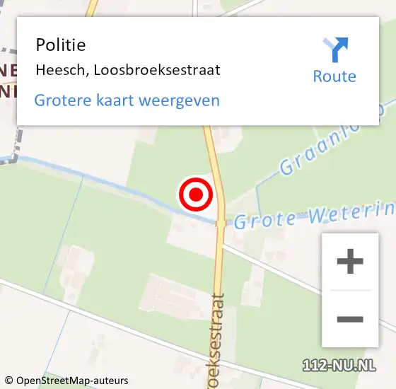 Locatie op kaart van de 112 melding: Politie Heesch, Loosbroeksestraat op 31 oktober 2024 18:30