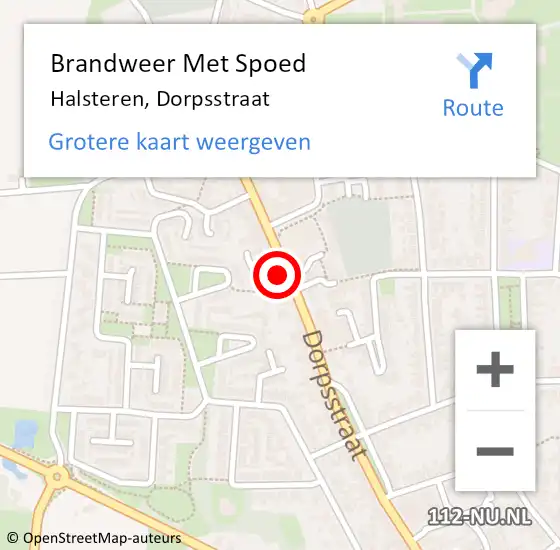 Locatie op kaart van de 112 melding: Brandweer Met Spoed Naar Halsteren, Dorpsstraat op 31 oktober 2024 18:42