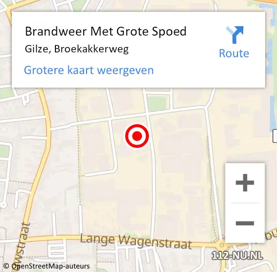 Locatie op kaart van de 112 melding: Brandweer Met Grote Spoed Naar Gilze, Broekakkerweg op 31 oktober 2024 19:08