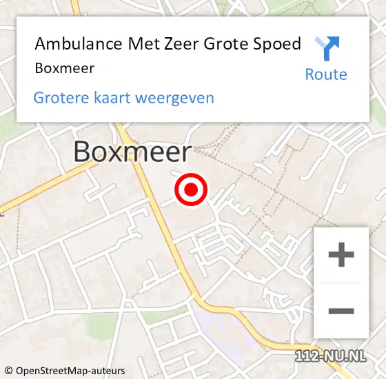 Locatie op kaart van de 112 melding: Ambulance Met Zeer Grote Spoed Naar Boxmeer op 31 oktober 2024 19:13