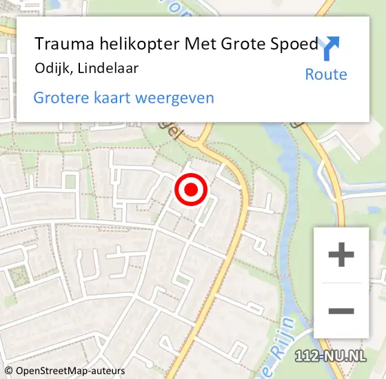 Locatie op kaart van de 112 melding: Trauma helikopter Met Grote Spoed Naar Odijk, Lindelaar op 31 oktober 2024 19:21