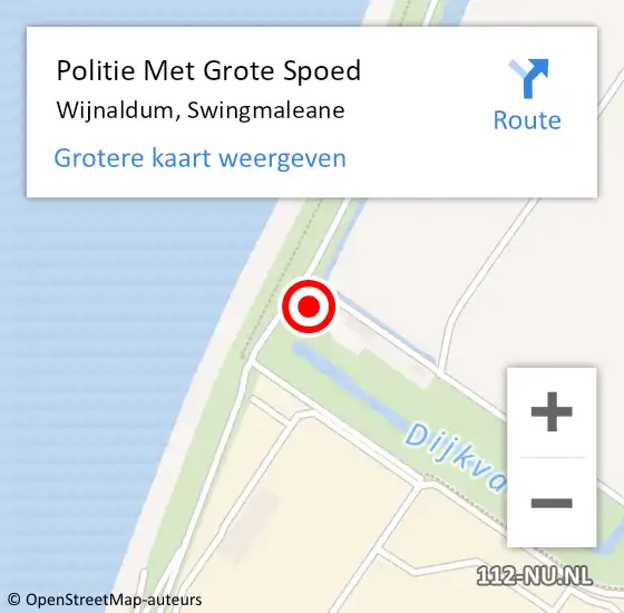 Locatie op kaart van de 112 melding: Politie Met Grote Spoed Naar Wijnaldum, Swingmaleane op 31 oktober 2024 19:22