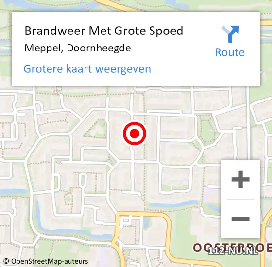 Locatie op kaart van de 112 melding: Brandweer Met Grote Spoed Naar Meppel, Doornheegde op 31 oktober 2024 20:47