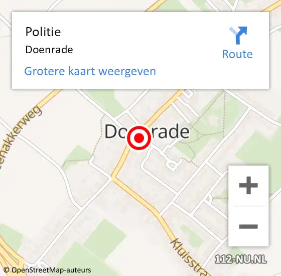 Locatie op kaart van de 112 melding: Politie Doenrade op 31 oktober 2024 21:14