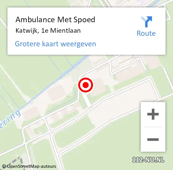 Locatie op kaart van de 112 melding: Ambulance Met Spoed Naar Katwijk, 1e Mientlaan op 31 oktober 2024 21:46