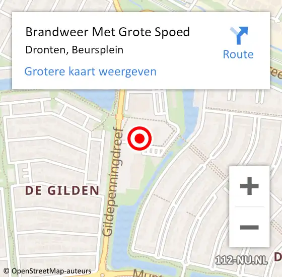 Locatie op kaart van de 112 melding: Brandweer Met Grote Spoed Naar Dronten, Beursplein op 31 oktober 2024 22:05