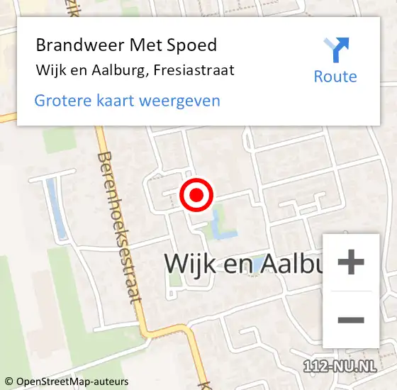 Locatie op kaart van de 112 melding: Brandweer Met Spoed Naar Wijk en Aalburg, Fresiastraat op 31 oktober 2024 22:32