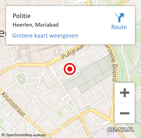 Locatie op kaart van de 112 melding: Politie Heerlen, Mariabad op 31 oktober 2024 23:27