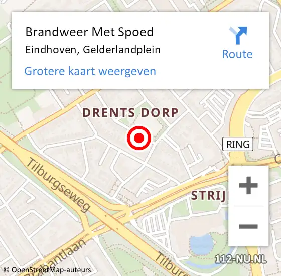 Locatie op kaart van de 112 melding: Brandweer Met Spoed Naar Eindhoven, Gelderlandplein op 31 oktober 2024 23:54