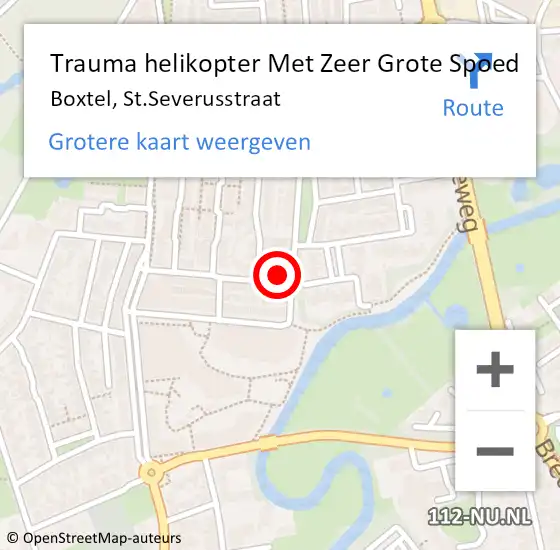 Locatie op kaart van de 112 melding: Trauma helikopter Met Zeer Grote Spoed Naar Boxtel, St.Severusstraat op 1 november 2024 00:46