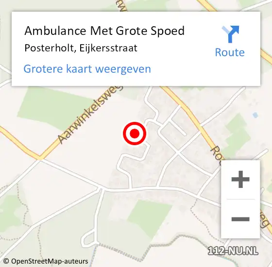 Locatie op kaart van de 112 melding: Ambulance Met Grote Spoed Naar Posterholt, Eijkersstraat op 1 november 2024 00:47