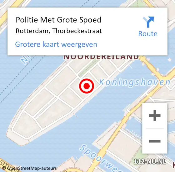 Locatie op kaart van de 112 melding: Politie Met Grote Spoed Naar Rotterdam, Thorbeckestraat op 1 november 2024 03:39