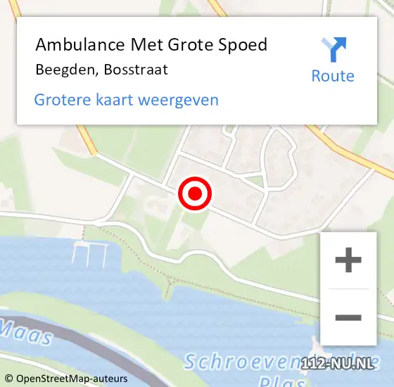 Locatie op kaart van de 112 melding: Ambulance Met Grote Spoed Naar Beegden, Bosstraat op 1 november 2024 03:50