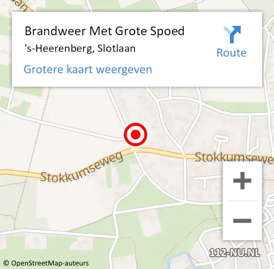 Locatie op kaart van de 112 melding: Brandweer Met Grote Spoed Naar 's-Heerenberg, Slotlaan op 1 november 2024 03:52