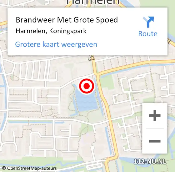 Locatie op kaart van de 112 melding: Brandweer Met Grote Spoed Naar Harmelen, Koningspark op 1 november 2024 05:58