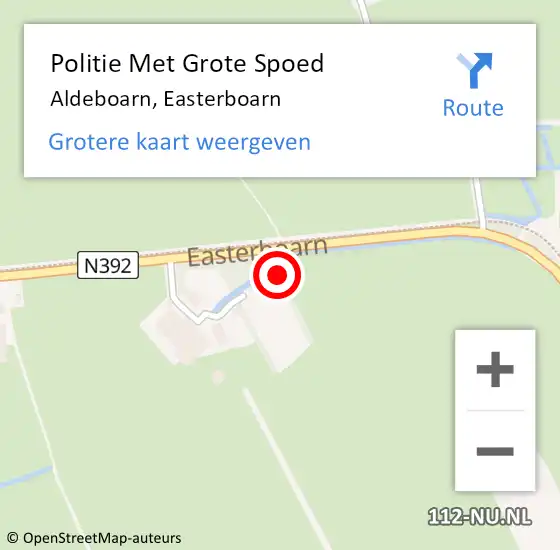 Locatie op kaart van de 112 melding: Politie Met Grote Spoed Naar Aldeboarn, Easterboarn op 1 november 2024 05:58