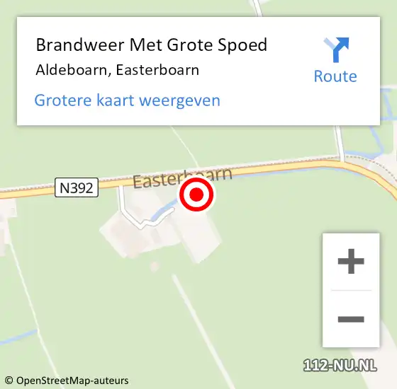 Locatie op kaart van de 112 melding: Brandweer Met Grote Spoed Naar Aldeboarn, Easterboarn op 1 november 2024 05:59