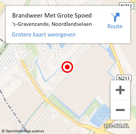 Locatie op kaart van de 112 melding: Brandweer Met Grote Spoed Naar 's-Gravenzande, Noordlandselaan op 1 november 2024 06:58