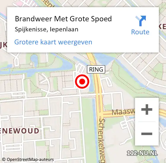 Locatie op kaart van de 112 melding: Brandweer Met Grote Spoed Naar Spijkenisse, Iepenlaan op 1 november 2024 07:27