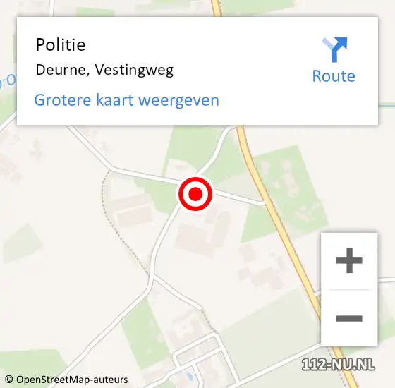 Locatie op kaart van de 112 melding: Politie Deurne, Vestingweg op 1 november 2024 08:19