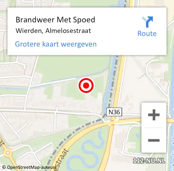 Locatie op kaart van de 112 melding: Brandweer Met Spoed Naar Wierden, Almelosestraat op 1 november 2024 08:28