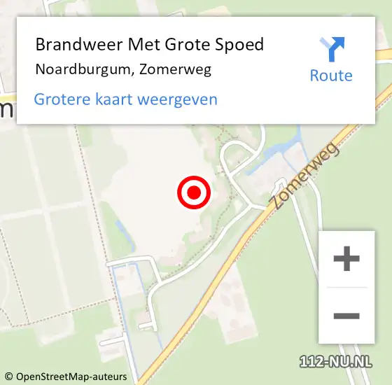 Locatie op kaart van de 112 melding: Brandweer Met Grote Spoed Naar Noardburgum, Zomerweg op 25 oktober 2014 13:05