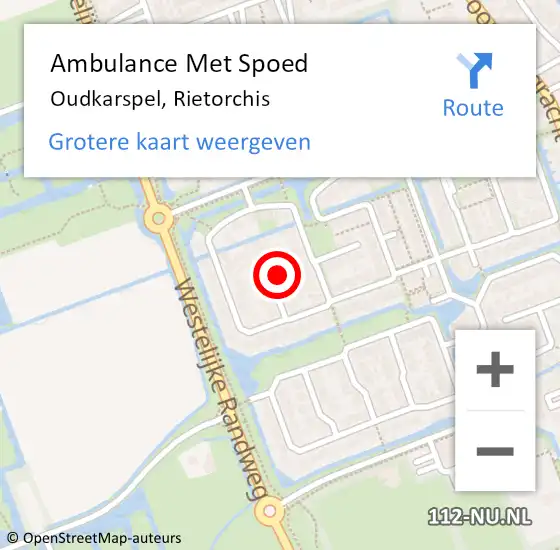 Locatie op kaart van de 112 melding: Ambulance Met Spoed Naar Oudkarspel, Rietorchis op 1 november 2024 08:48