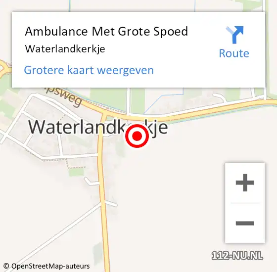 Locatie op kaart van de 112 melding: Ambulance Met Grote Spoed Naar Waterlandkerkje op 1 november 2024 09:47