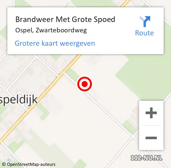 Locatie op kaart van de 112 melding: Brandweer Met Grote Spoed Naar Ospel, Zwarteboordweg op 1 november 2024 10:17