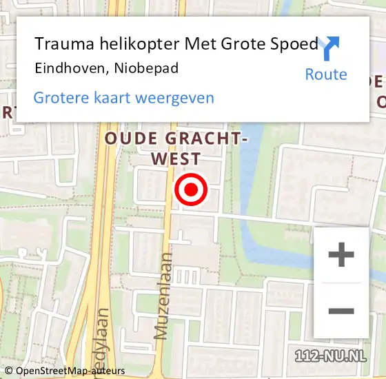 Locatie op kaart van de 112 melding: Trauma helikopter Met Grote Spoed Naar Eindhoven, Niobepad op 1 november 2024 10:31