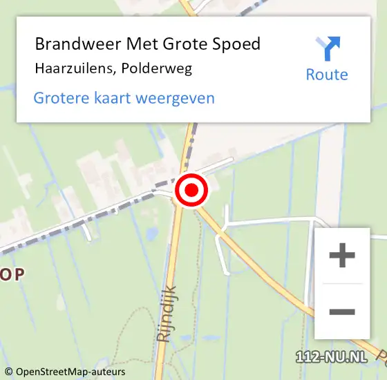 Locatie op kaart van de 112 melding: Brandweer Met Grote Spoed Naar Haarzuilens, Polderweg op 1 november 2024 11:03