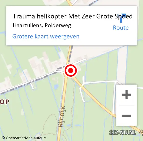 Locatie op kaart van de 112 melding: Trauma helikopter Met Zeer Grote Spoed Naar Haarzuilens, Polderweg op 1 november 2024 11:03