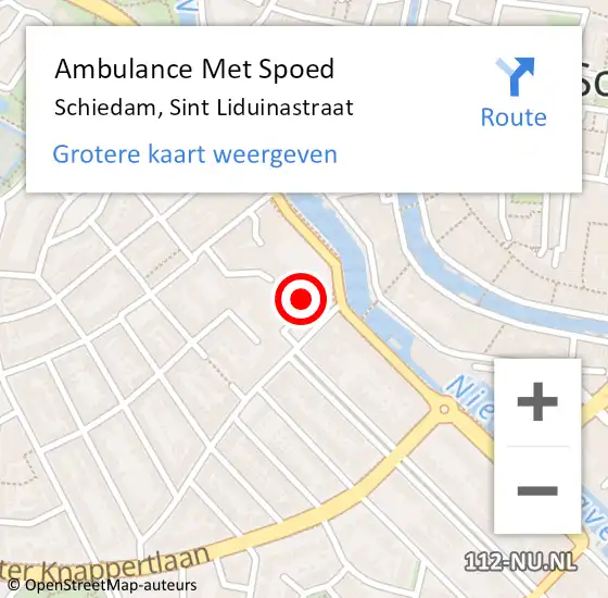 Locatie op kaart van de 112 melding: Ambulance Met Spoed Naar Schiedam, Sint Liduinastraat op 1 november 2024 11:26