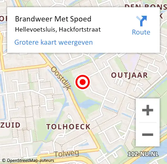 Locatie op kaart van de 112 melding: Brandweer Met Spoed Naar Hellevoetsluis, Hackfortstraat op 1 november 2024 11:42