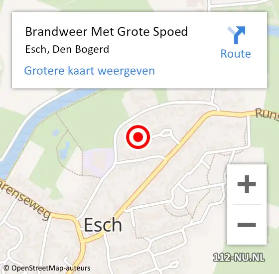 Locatie op kaart van de 112 melding: Brandweer Met Grote Spoed Naar Esch, Den Bogerd op 1 november 2024 12:13