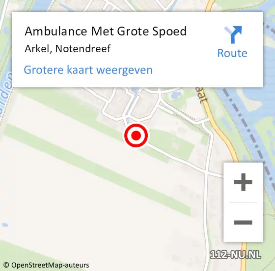 Locatie op kaart van de 112 melding: Ambulance Met Grote Spoed Naar Arkel, Notendreef op 1 november 2024 12:16