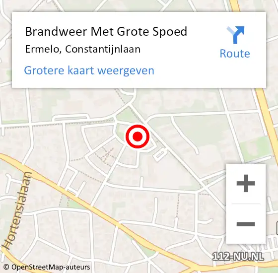 Locatie op kaart van de 112 melding: Brandweer Met Grote Spoed Naar Ermelo, Constantijnlaan op 1 november 2024 12:22