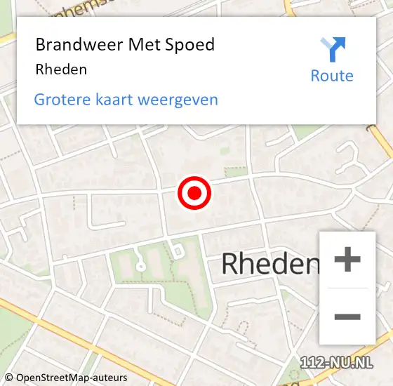 Locatie op kaart van de 112 melding: Brandweer Met Spoed Naar Rheden op 1 november 2024 12:44