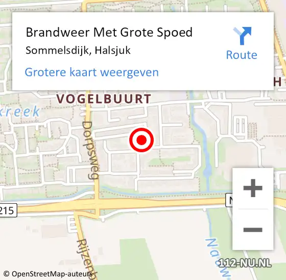 Locatie op kaart van de 112 melding: Brandweer Met Grote Spoed Naar Sommelsdijk, Halsjuk op 1 november 2024 13:47