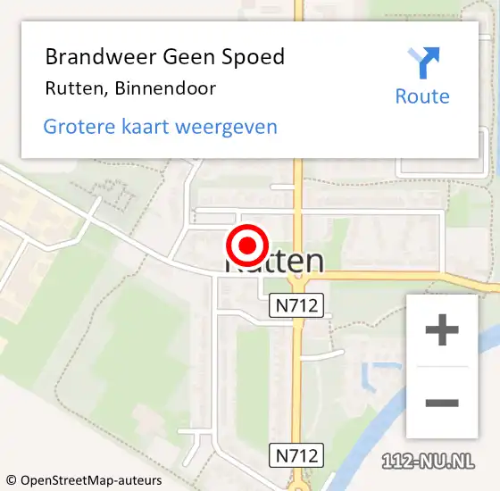 Locatie op kaart van de 112 melding: Brandweer Geen Spoed Naar Rutten, Binnendoor op 1 november 2024 14:07